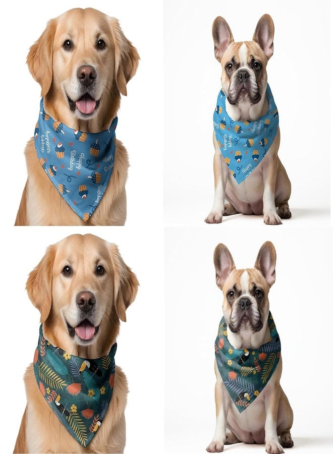 دبليو منديل للكلاب (مجموعة من قطعتين) | هذه المناديل الرائعة ذات التصميم الجميل هي الإكسسوار المثالي لتصفيف شعر الكلاب الكبيرة والمتوسطة والصغيرة. اربطها. (مقاس واحد، كب كيك + طوقان) - Image 1